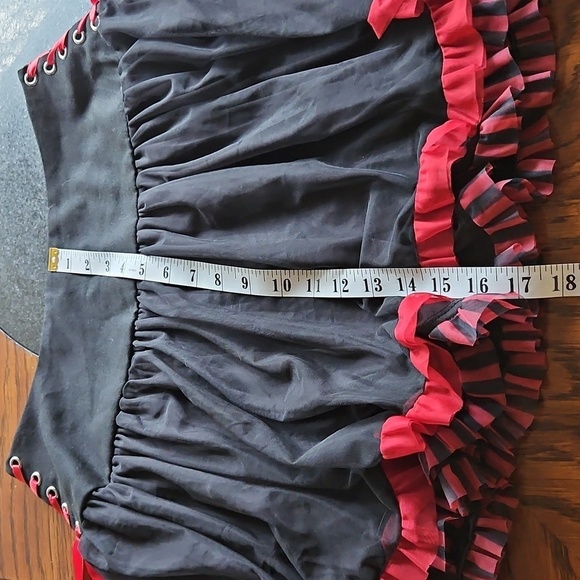 Hot Topic Red Black Lace-Up Mini Skirt Size M - Picture 12 of 14
